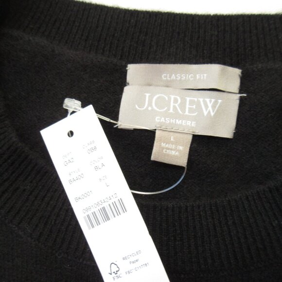 NWT J.Crew BA400 Cashmere Classic-fit Crewneck Sweater in Black L - Picture 4 of 7